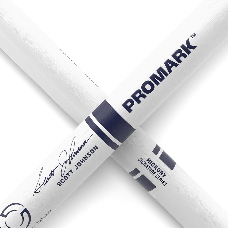 ProMark Drum Sticks - Scott Johnson Drumsticks - Drum Sticks Set - Wood Tip - Painted White Hickory Drumsticks - Consistent Weight and Pitch - 1 Pair - Image 5